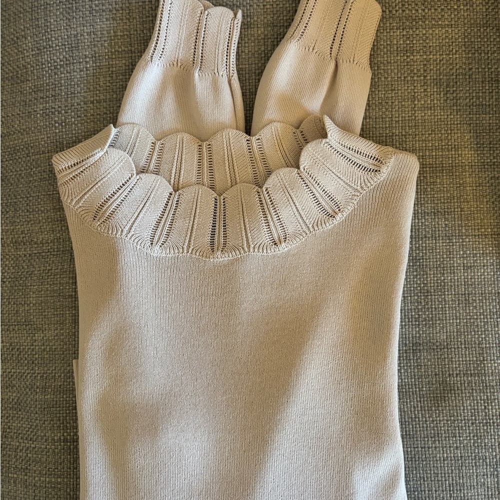 Topshop Beige Long Sleeve Blouse